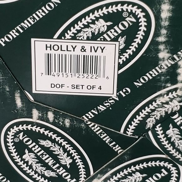 Portmeirion Glassware Set of Four Double Old Fashioned - The Holly & The Ivy - Picture 8 of 10